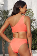 Load image into Gallery viewer, Coral Shell One-Shoulder Bikini Set
