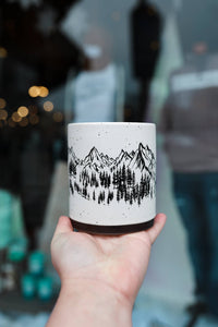 Mountain Sketch Ceramic Mug- White