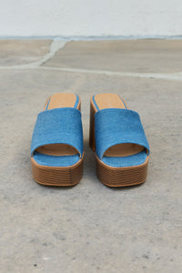 Denim Dreams Platform Heel Sandals