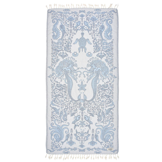 Exclusive Mermaid Peshtemal Pure Cotton Beach Towel