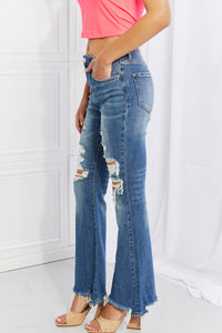 RISEN High Rise Hazel Distressed Flare Jeans