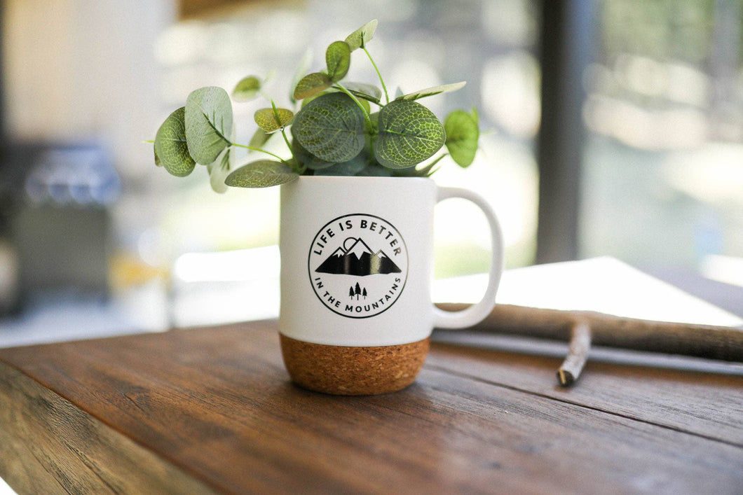 Life is Better in the Mountains Cork Mug