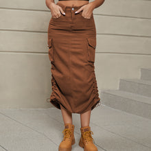 Load image into Gallery viewer, Reins Ruched Denim Skirt
