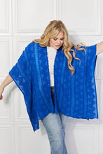 Load image into Gallery viewer, Blueberry Pom Poncho Cardigan
