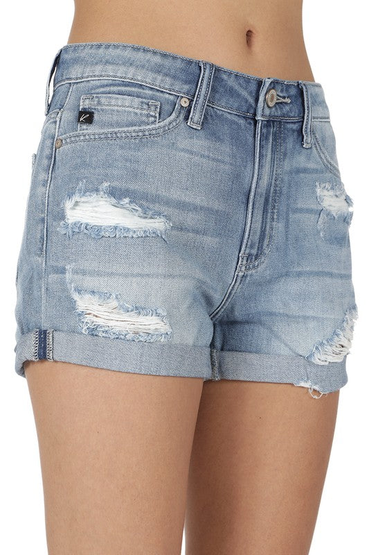Kan Can Distressed Jean Shorts