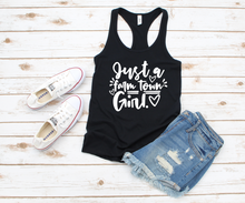 Load image into Gallery viewer, Just a Farm Town Girl Racerback Tank
