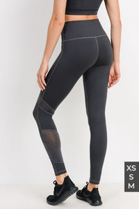 Mono B Highwaist Wraparound Ribbed Mesh Leggings