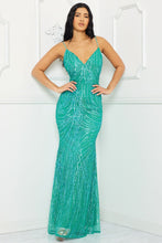 Load image into Gallery viewer, Seafoam Glitter Gown
