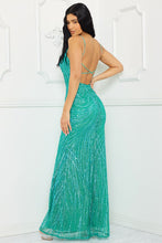 Load image into Gallery viewer, Seafoam Glitter Gown
