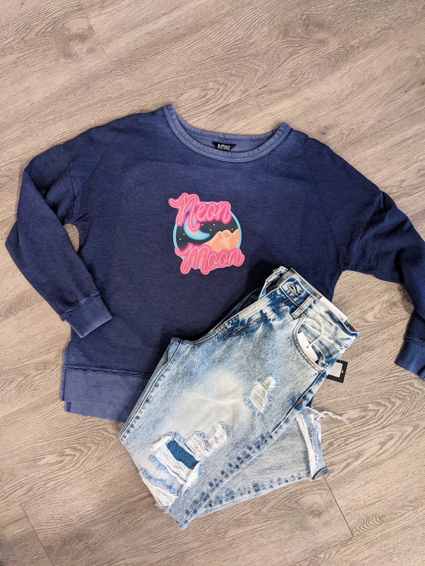 Neon Moon Mineral Wash Crew Neck