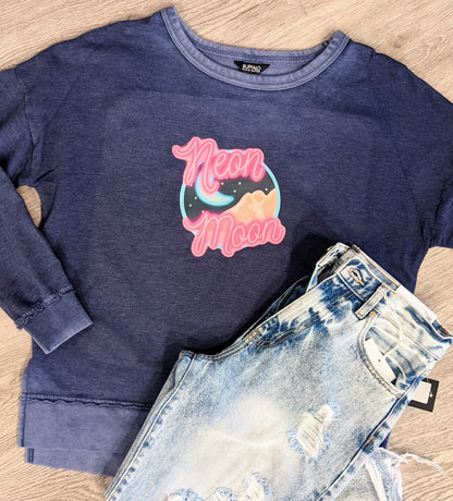 Neon Moon Mineral Wash Crew Neck