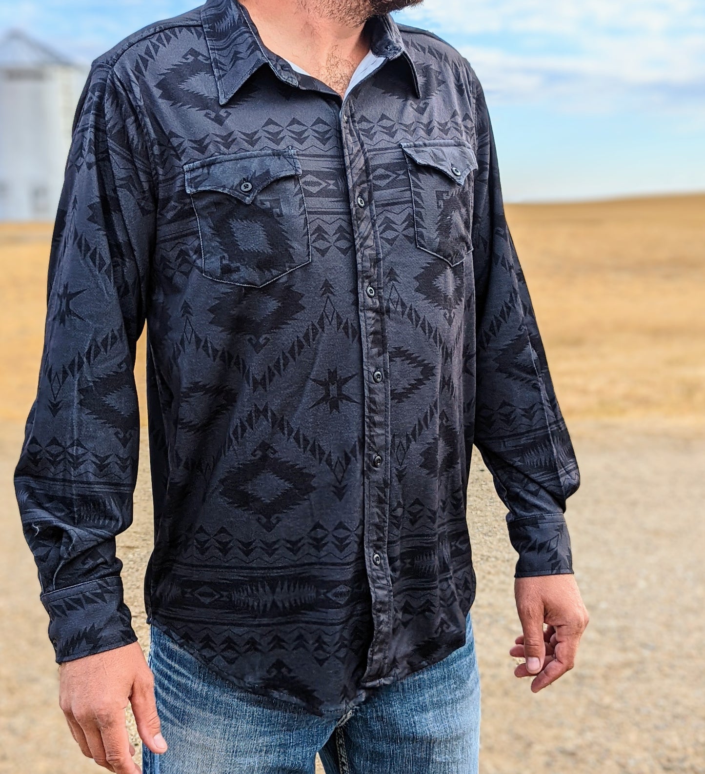 Rock and Roll Aztec Edge Button Up