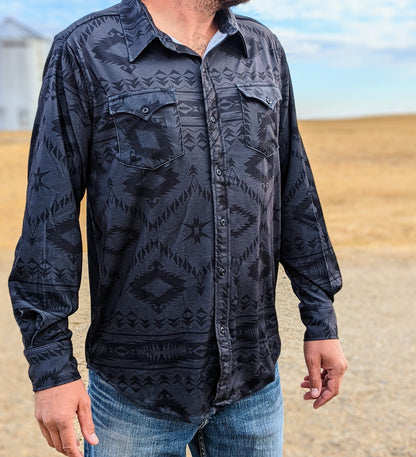 Rock and Roll Aztec Edge Button Up