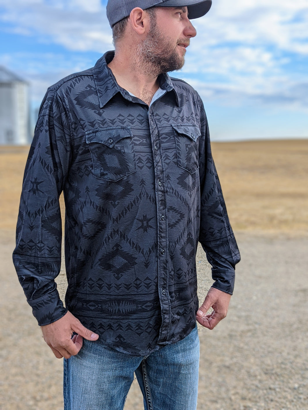 Rock and Roll Aztec Edge Button Up