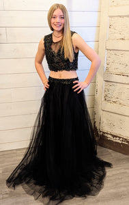 Skye Black Scribble 2 Piece Dress