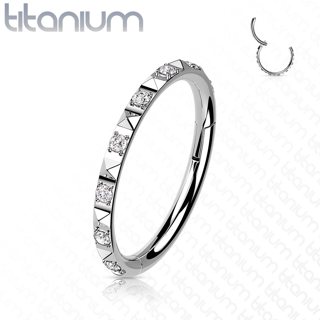 Pyramid Cut CZ Nose Ring