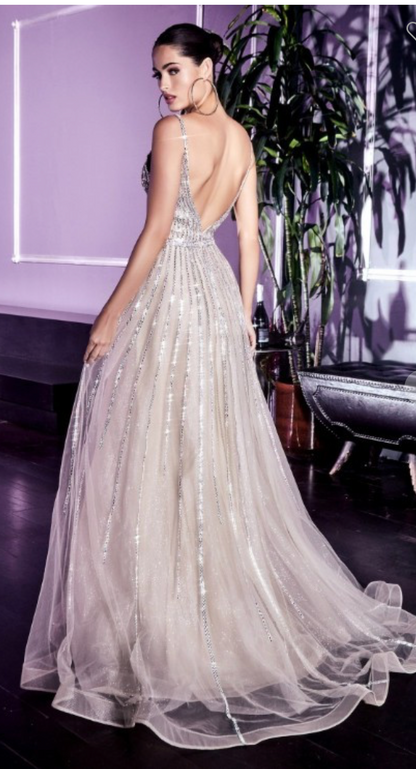 Platinum Tulle Gown
