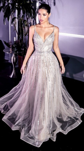 Platinum Tulle Gown