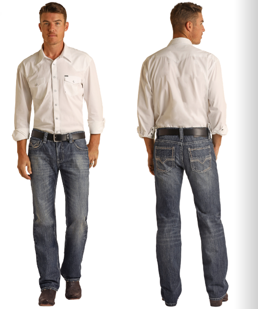 Men's Rock and Roll Denim Pistol Straight Jeans