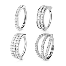Load image into Gallery viewer, CZ Sparkle Hoop nose, lobe, helix, conch Earring
