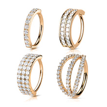 Load image into Gallery viewer, CZ Sparkle Hoop nose, lobe, helix, conch Earring
