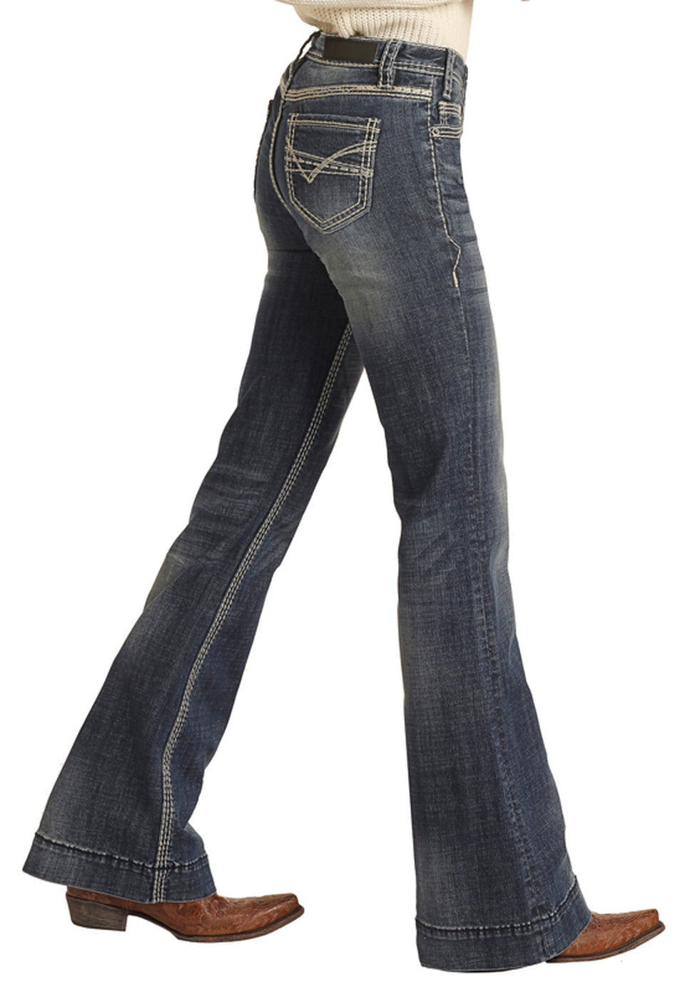 Women's Rock & Roll Denim Mid Rise Trousers
