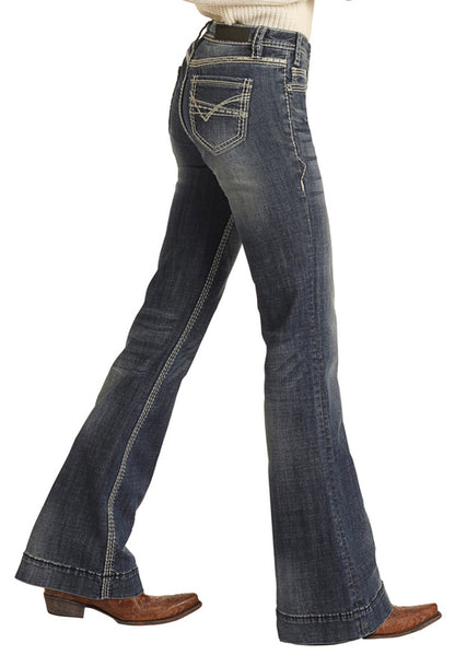 Women's Rock & Roll Denim Mid Rise Trousers