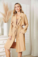 Load image into Gallery viewer, Culture Code Full Size Tied Trench Coat with Pockets
