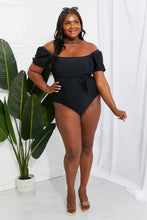Load image into Gallery viewer, Salty Air Puff Sleeve One-Piece in Black
