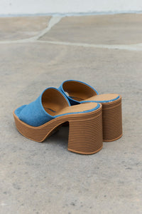 Denim Dreams Platform Heel Sandals