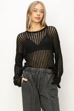 Load image into Gallery viewer, Olivia Openwork Long Sleeve Knit Top
