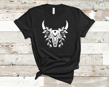Load image into Gallery viewer, Floral Cow Skull Tee
