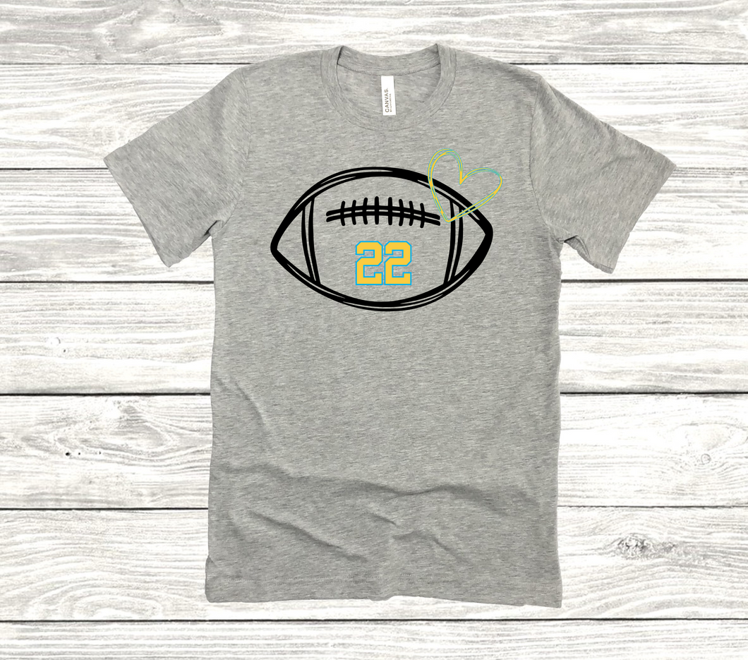 Hawk Football & Heart Tee
