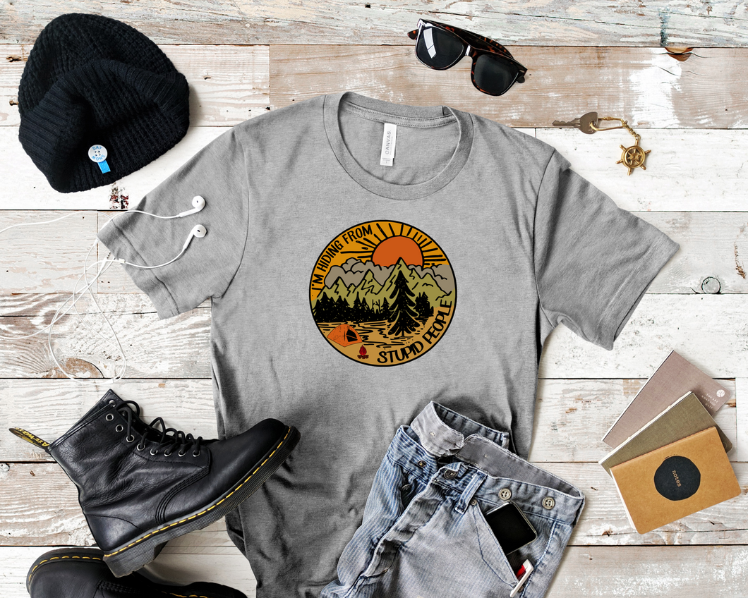 Men's Hiding From Stupid People Tee