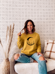 Moonlit Mustard Crewneck Sweatshirt