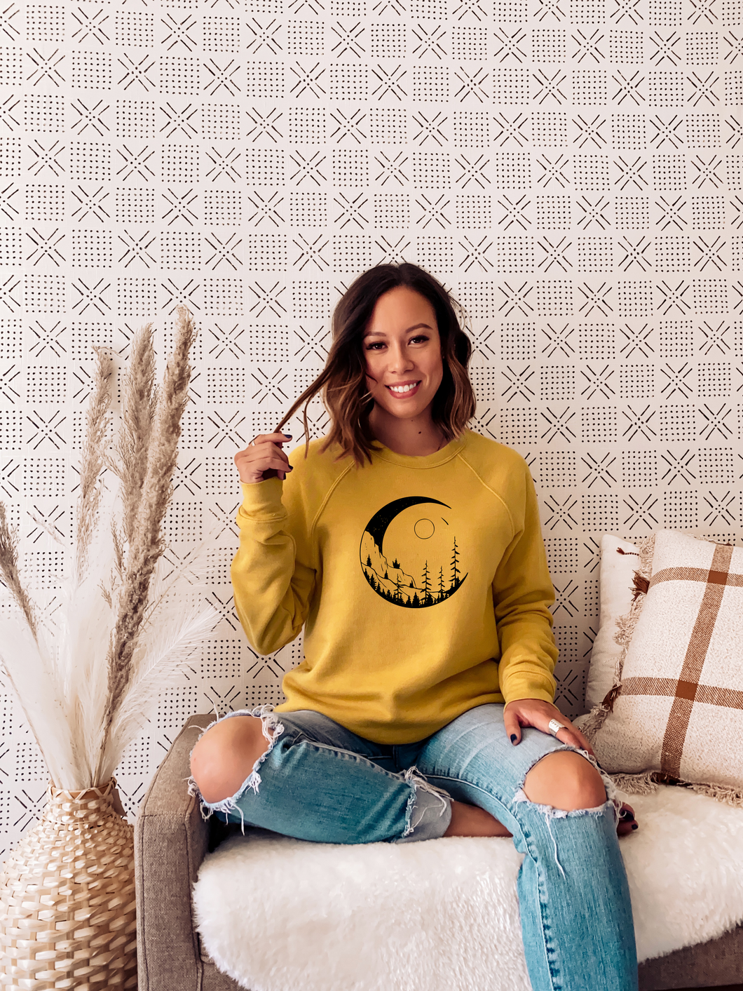 Moonlit Mustard Crewneck Sweatshirt