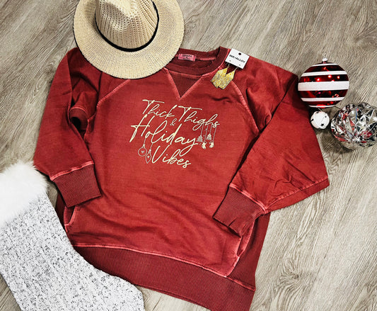 Thick Thighs & Holiday Vibes Sweatshirt