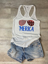 Load image into Gallery viewer, White &#39;Merica Racerback Tank
