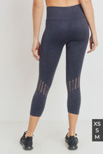 Load image into Gallery viewer, Mono B Seamless Mineral Wash Perforated Capri Highwaist Leggings
