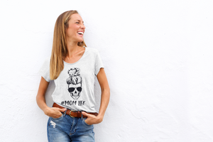 #MOMLIFE Messy Bun Skull Tee