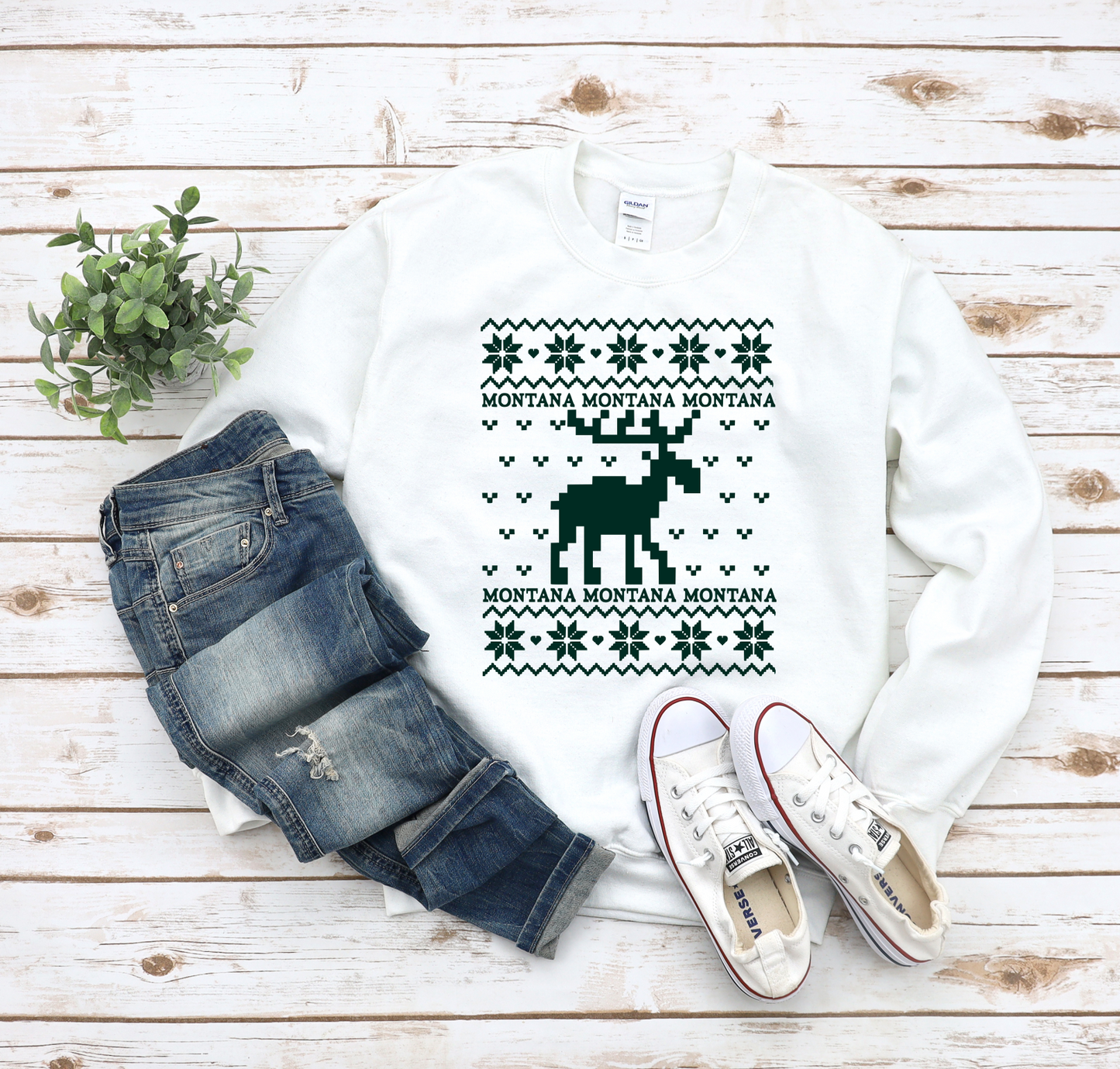 Montana Moose Crewneck Sweatshirt