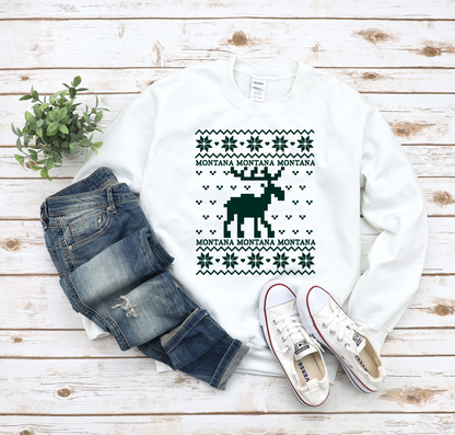 Montana Moose Crewneck Sweatshirt