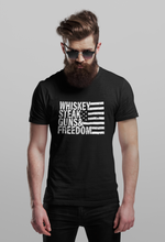 Load image into Gallery viewer, Whiskey Steak Guns Freedom Tee
