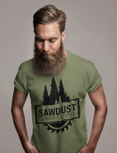 Load image into Gallery viewer, Sawdust is man glitter tee
