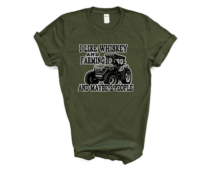 Whiskey and Farming Graphic T-Shirt